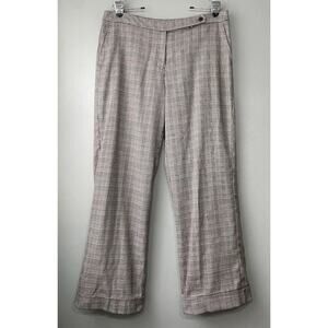 Ninety Size 14 Houndstooth Glen Plaid Wide Leg Pants Trousers Y2K 90s Academia